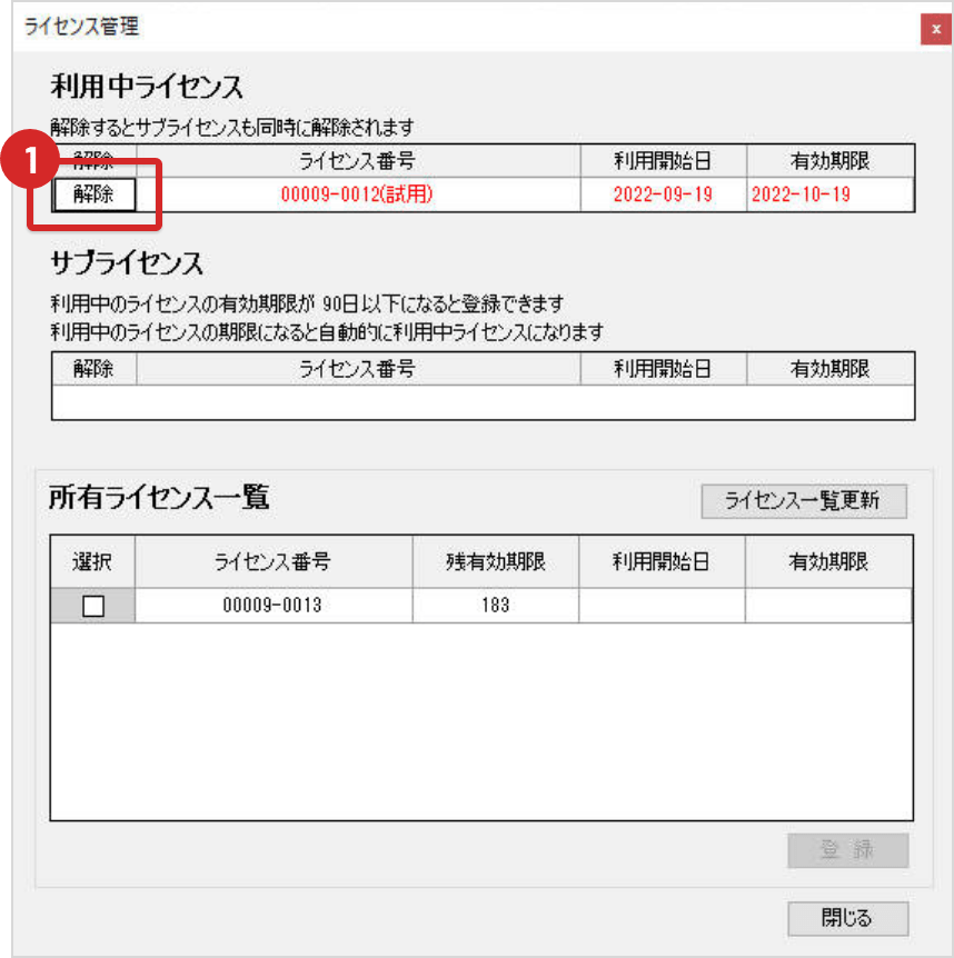 SEDシステム　ライセンス認証